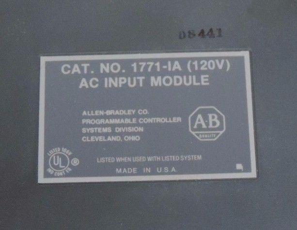 NEW ALLEN BRADLEY 1771-IA AC INPUT MODULE 120V 1771IA