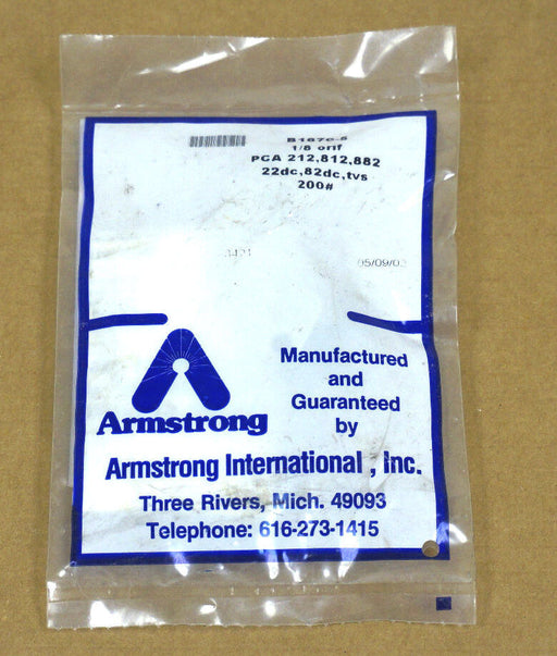 NEW ARMSTRONG B1670-5 PCA 212,812,882 22dc, 82DC, TVS 200# 1/8 ORIF.