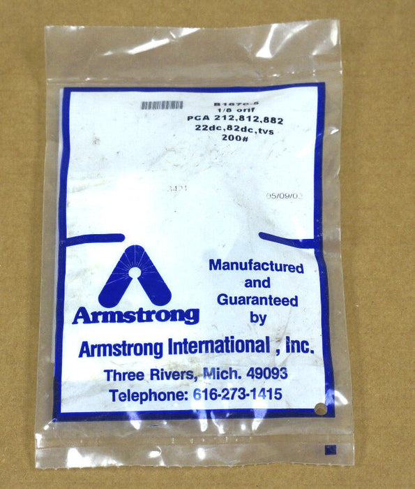 NEW ARMSTRONG B1670-5 PCA 212,812,882 22dc, 82DC, TVS 200# 1/8 ORIF.