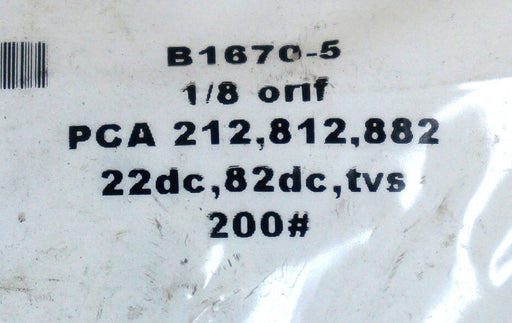 NEW ARMSTRONG B1670-5 PCA 212,812,882 22dc, 82DC, TVS 200# 1/8 ORIF.
