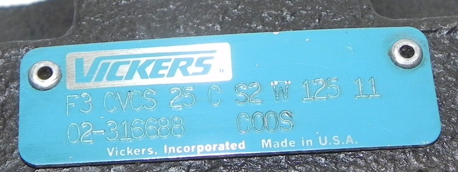 NEW VICKERS 02-316688 VALVE F3-CVCS-25-C-S2-W-125-11 2316688, F3CVCS25S2W12511