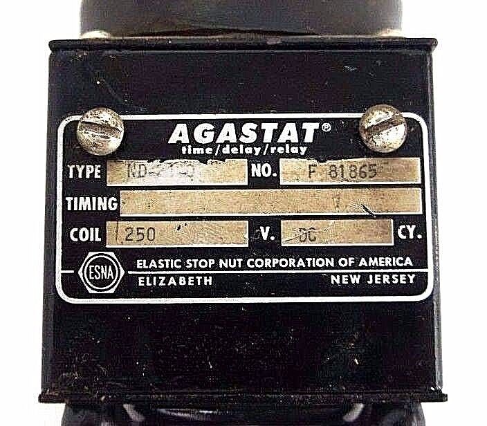 AGASTAT ND-21-Q TIMING RELAY 250V ND21Q