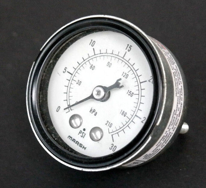 NEW MARSH J2442 PRESSURE GAUGE 2IN, 0-30PSI, 0-210KPA, 1/8NPT