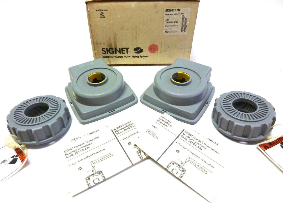 LOT OF 2 NEW SIGNET 3-8011 INTEGRAL MOUNTING KIT 1/2" NPT PORTS 38011 198864500