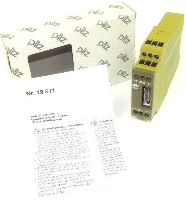 NIB PILZ PDIA 1 SAFETY RELAY IDENT. NR: 874640, 24VDC, PDIA 1 24VDC, PDIA124VDC