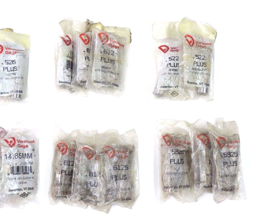 LOT OF 29 NIB VERMONT GAGE PIN GAGES 14.85MM, .787'', .585'', .6125'', .612''