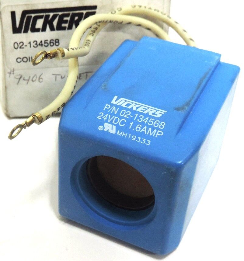 NIB VICKERS 02-134568 SOLENOID COIL 24VDC, 1.6AMP, 120V, B STYLE