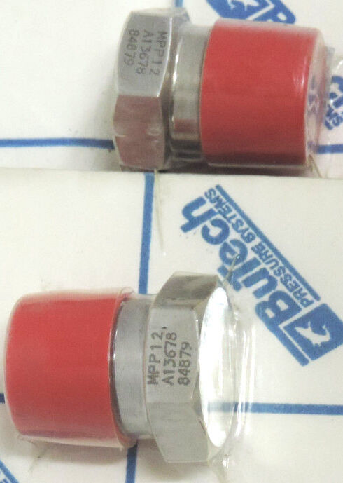 LOT OF 2 NEW BUTECH PRESSURE SYSTEMS MPP12 3/4" NPT MALE PLUGS A13678 84879