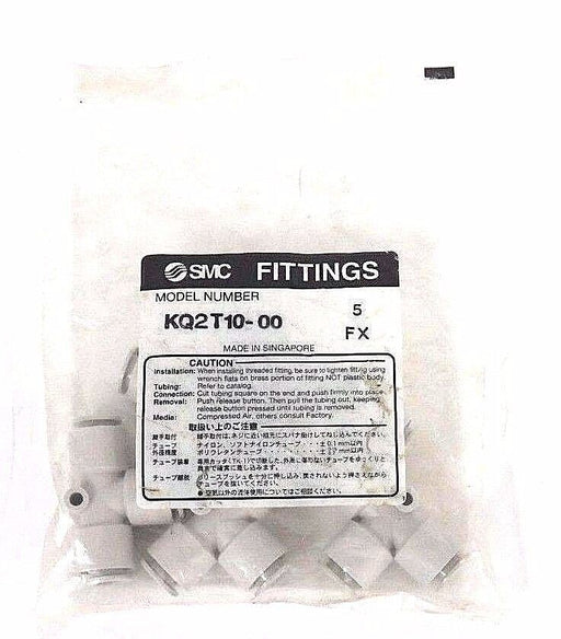 BAG OF 5 NEW SMC KQ2T10-00 UNION TEE FITTINGS KQ2L1000