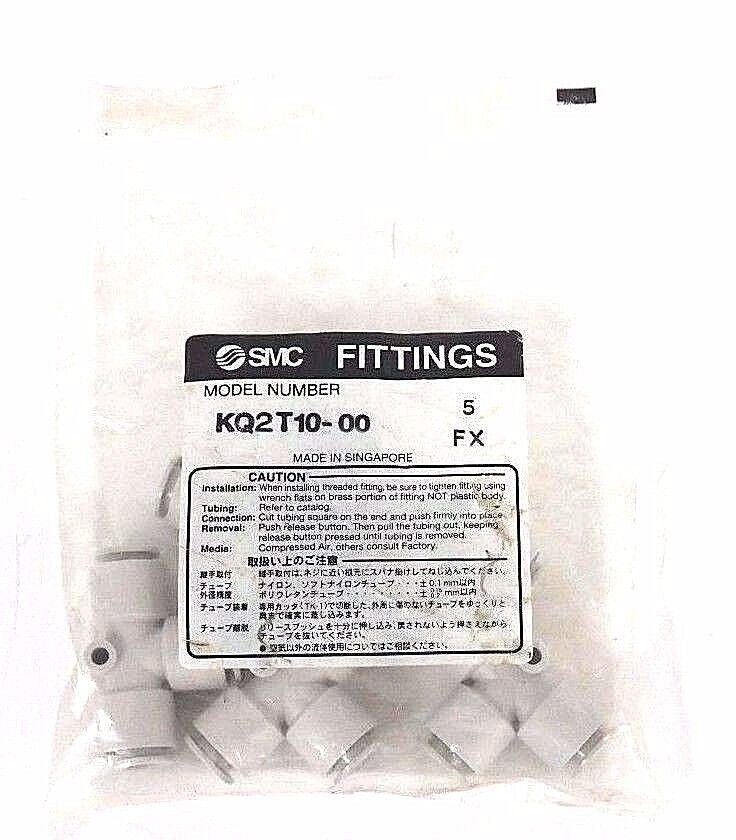 BAG OF 5 NEW SMC KQ2T10-00 UNION TEE FITTINGS KQ2L1000