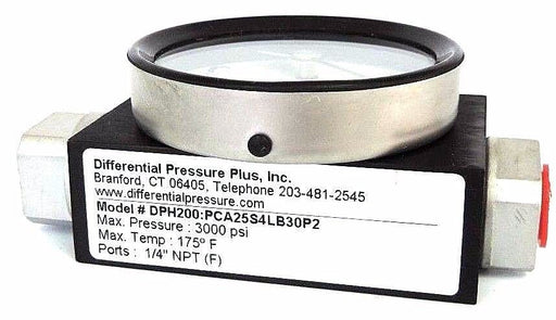 NEW DIFFERENTIAL PRESSURE PLUS PCA25S4LB30P2 GAUGE DPH200