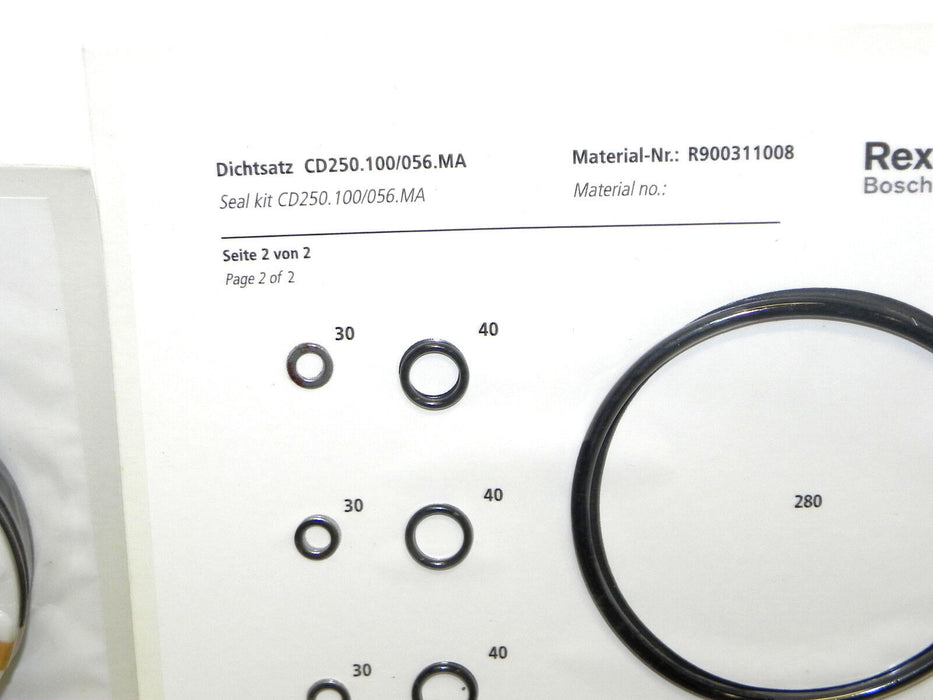 NIB REXROTH BOSCH R900311008 SEAL KIT CD250.100/056.MA