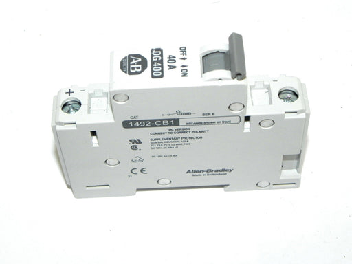 NEW ALLEN BRADLEY 1492-CB1DG400 CIRCUIT BREAKER 40A, SER. B, 1492CB1DG400