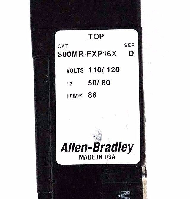 ALLEN BRADLEY 800MR-FXP16X PUSH BUTTON SER D WITH 800M-XA CONTACT SER B