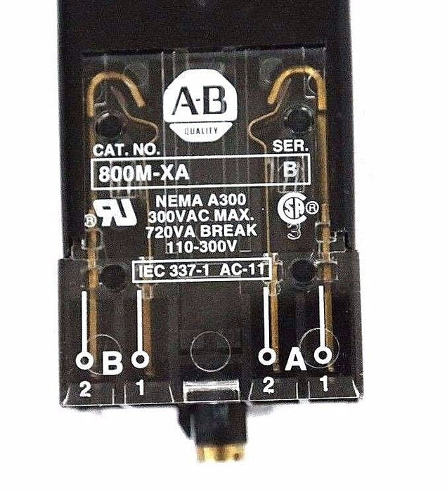 ALLEN BRADLEY 800MR-FXP16X PUSH BUTTON SER D WITH 800M-XA CONTACT SER B