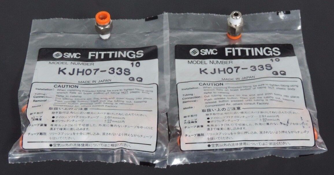 LOT OF 22 NEW SMC KJH07-33S ONE-TOUCH MALE CONNECTORS KJH0733S