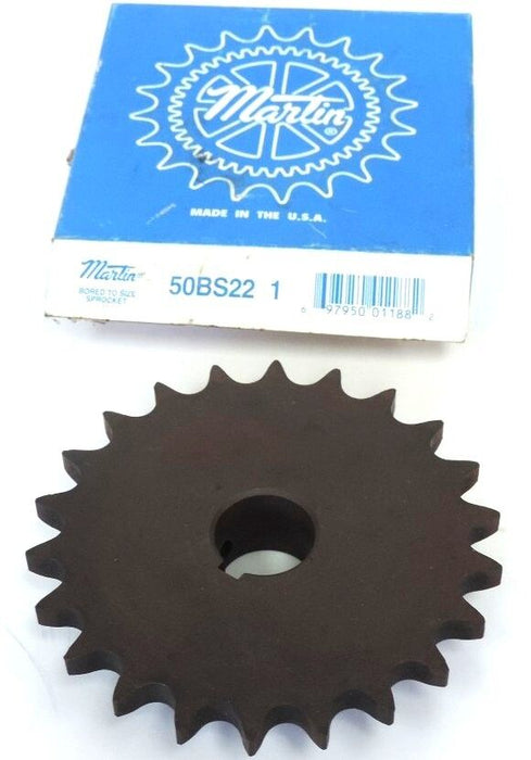 NIB MARTIN 50BS22 1 SPROCKET .625IN PITCH 1IN BORE 22TEETH 50BS221