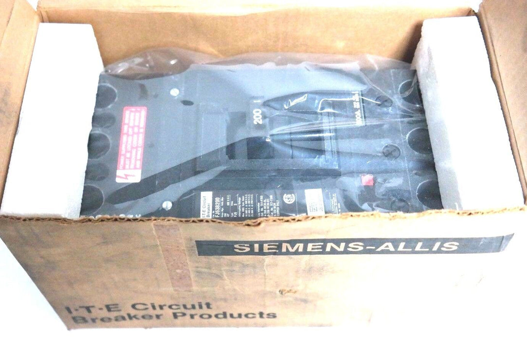 NIB SIEMENS I-T-E FJ63B200 CIRCUIT BREAKER 200AMP, 3POLE, 600VAC, TYPE FJ6, 78-3