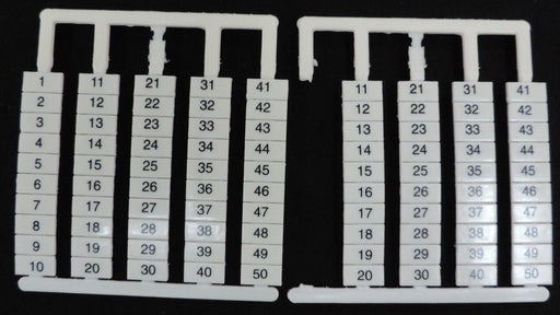 NEW BOX OF DINNECTORS DN-L50 PRINTED (1-50) 6MM MARKING TAGS 1 BOX = 340 TAGS