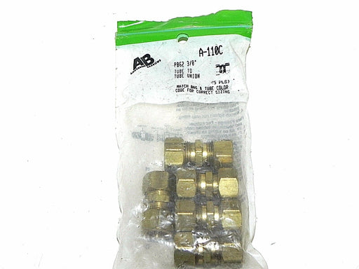 NEW ANDERSON BARROWS A-110C BRASS TUBE UNIONS PB62 3/8'' (QTY: 5)