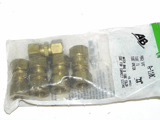 NEW ANDERSON BARROWS A-110C BRASS TUBE UNIONS PB62 3/8'' (QTY: 5)