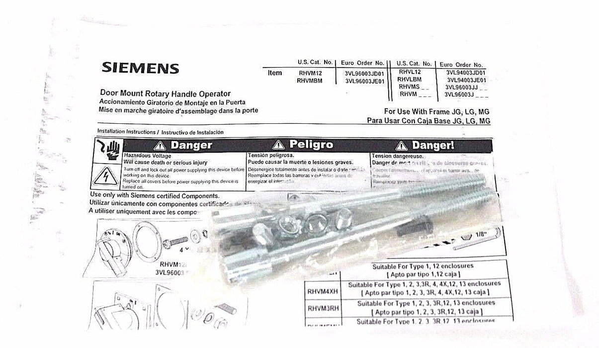 NIB SIEMENS RHVLBM VL DOOR MOUNT RHO BREAKER MECHANISM 3VL9400-3JE01