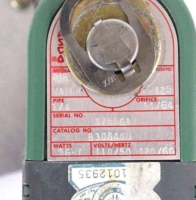 NEW ASCO 330840U VALVE 1/4'' PIPE, 16.7 WATTS, ORIFICE 11/16 W/ LATCH LOCK