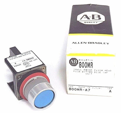 NIB ALLEN BRADLEY 800MR-A7 PUSH BUTTON BLUE CAP 800MRA7 SER. A