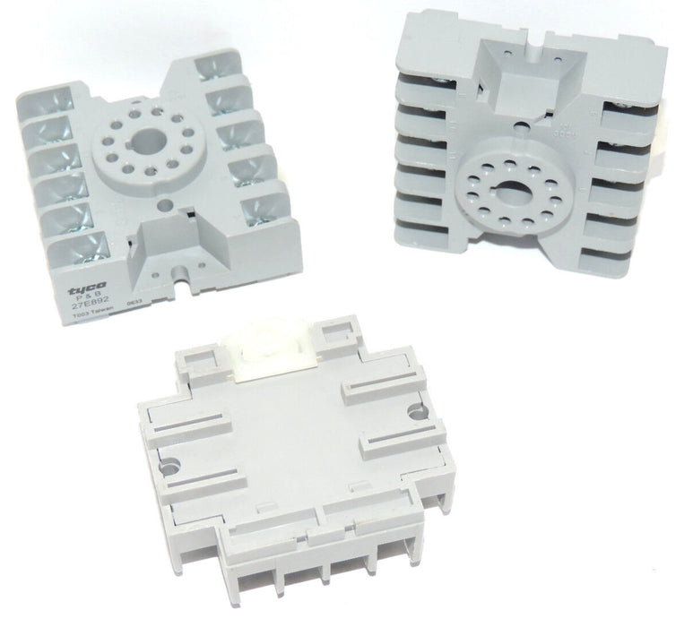 LOT OF 2 NEW TYCO 27E892 RELAY SOCKETS AND 1 NEW P & B 27E892, 10AMP, 300VAC