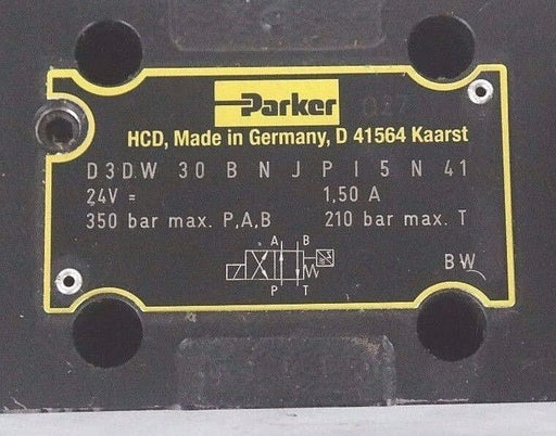 NEW PARKER D3DW 30 B N J P I 5 N 41 VALVE 24V, 1.5A, D3DW30BNJPI5N41
