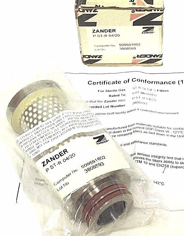 NIB ZANDER PST-R 04/20 FILTER ALTERNATIVE STERILE CARTRIDGE PSTR, P ST-R 04/20