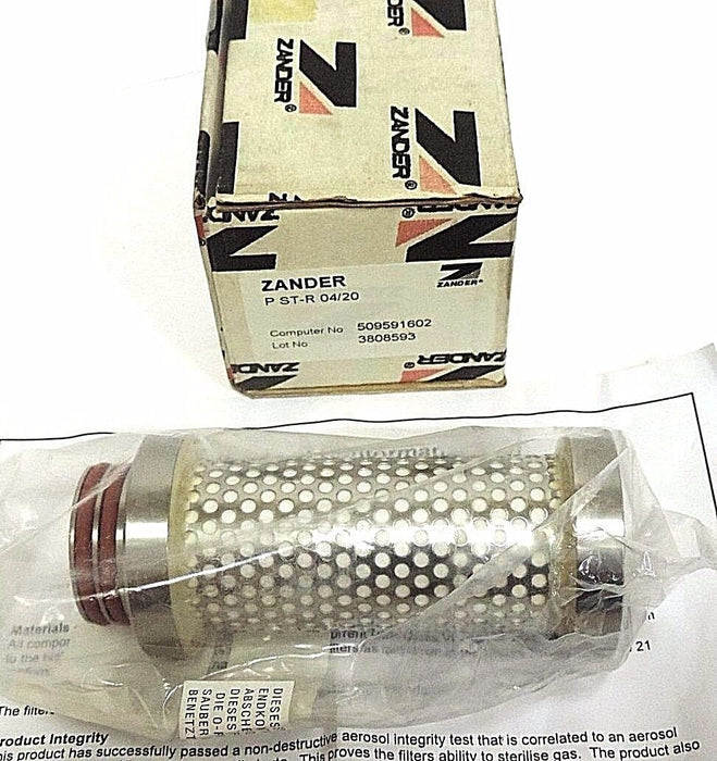 NIB ZANDER PST-R 04/20 FILTER ALTERNATIVE STERILE CARTRIDGE PSTR, P ST-R 04/20