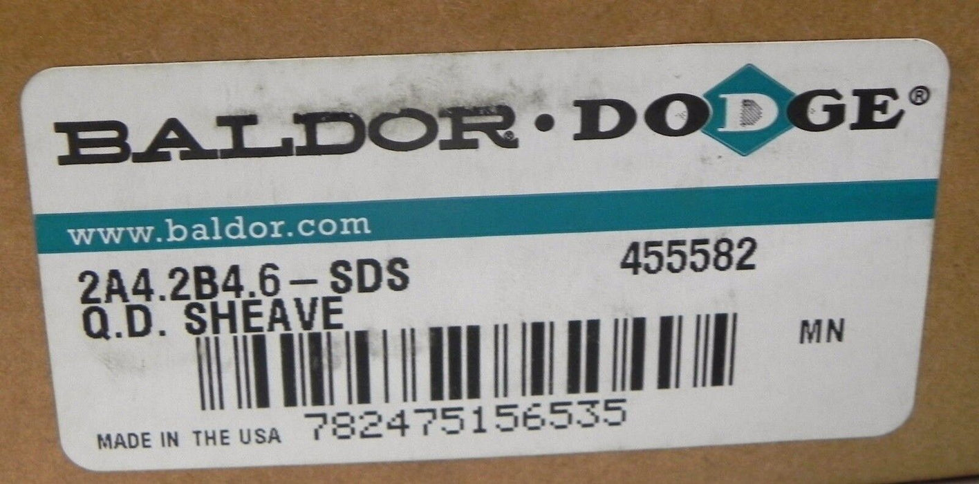 NIB BALDOR DODGE 455582 2A4.2B4.6-SDS Q.D. SHEAVE