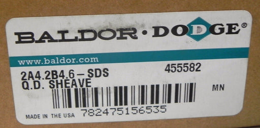 NIB BALDOR DODGE 455582 2A4.2B4.6-SDS Q.D. SHEAVE