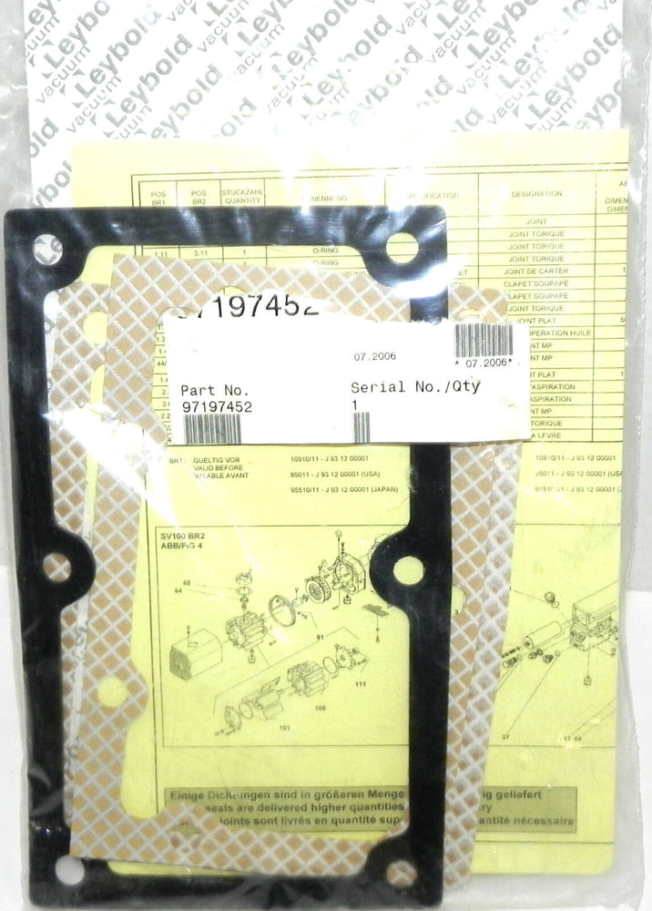 NEW LEYBOLD 97197452 GASKET KIT