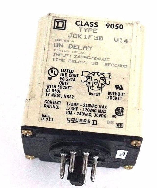 SQUARE D 9050JCK1F30V14 TIMING RELAY CLASS 9050-JCK1F30V14 30 SECONDS SERIES A