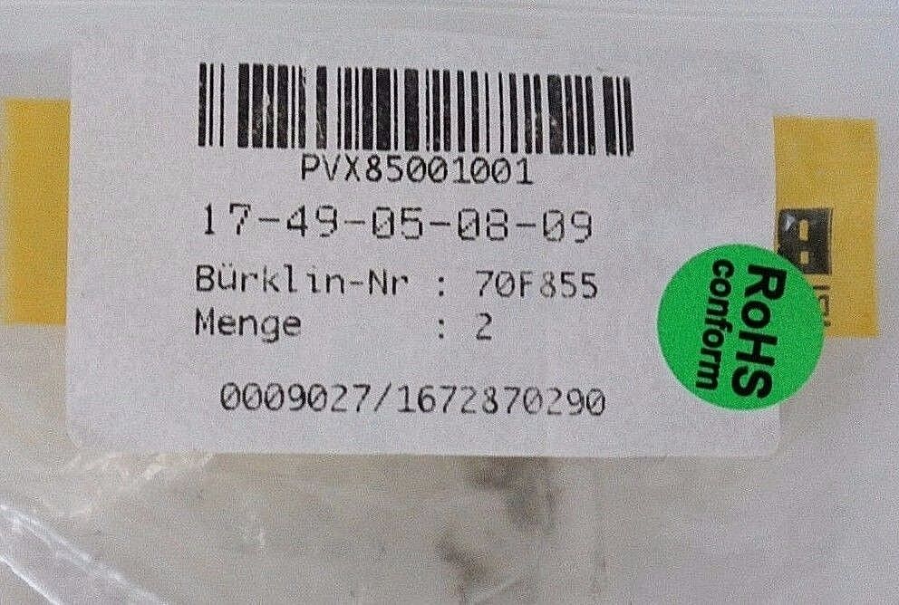 LOT OF 2 FERROMATIK BURKLIN 0009027/1672870290 FEMALE SOCKETS 6-PIN KV60M 70F855