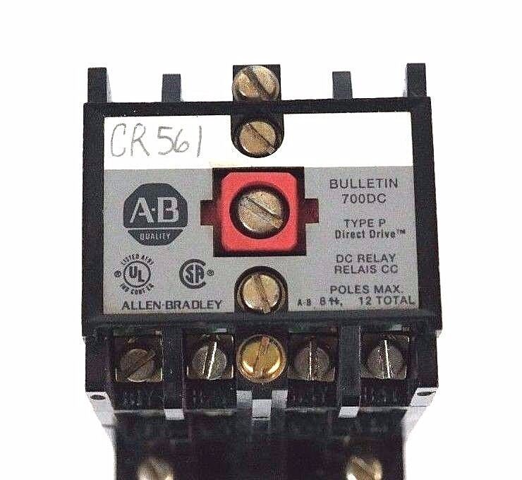 ALLEN BRADLEY 700DC-P400Z24 CONTROL RELAY SER. A, TYPE P W/ 700-PB40 ADDER DECK