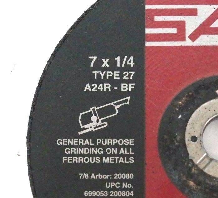 LOT OF 3 NEW UNITED ABRASIVES INC A24R-BF GRINDING WHEELS 7 X 1/4 TYPE 27