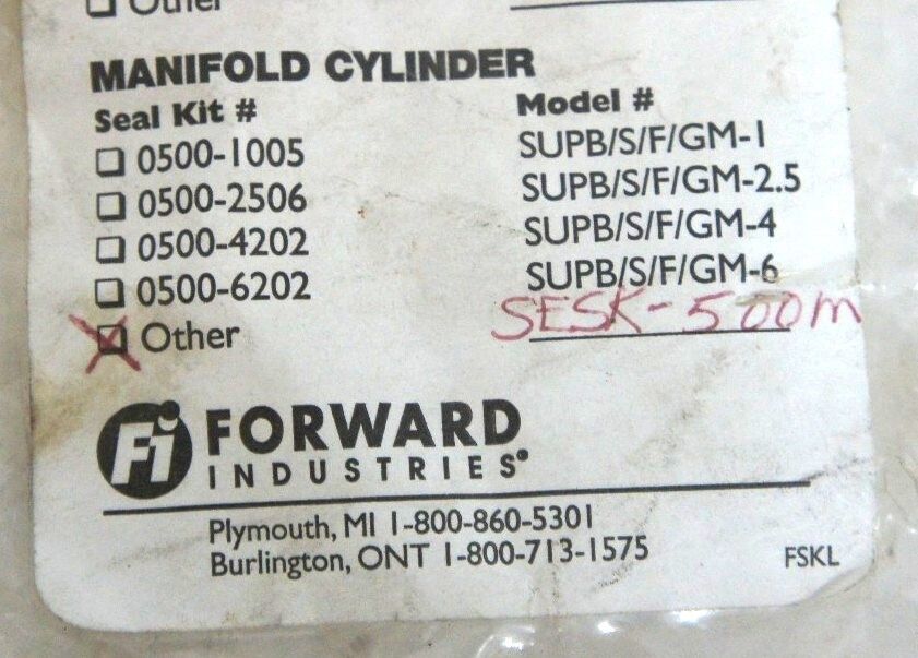 NEW FORWARD INDUSTRIES SESK-500M SUPERBRUTE SEAL KIT, SESK500M