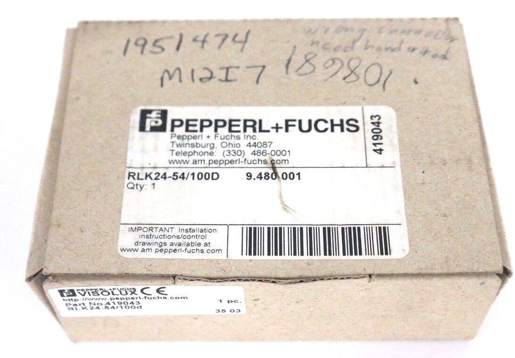 NIB PEPPERL+FUCHS RKL24-54/100D PHOTOELECTIC SENSOR 419043, RKL2454100D