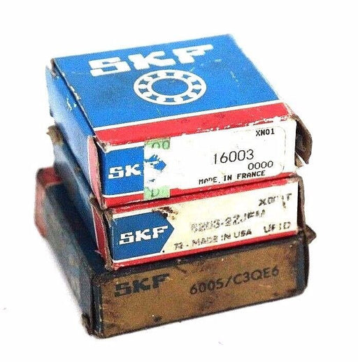 LOT OF 3 NEW SKF BEARINGS 6203-2ZJEM, 6005/C3QE6, 16003
