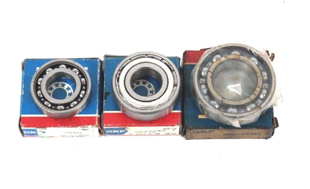 LOT OF 3 NEW SKF BEARINGS 6203-2ZJEM, 6005/C3QE6, 16003