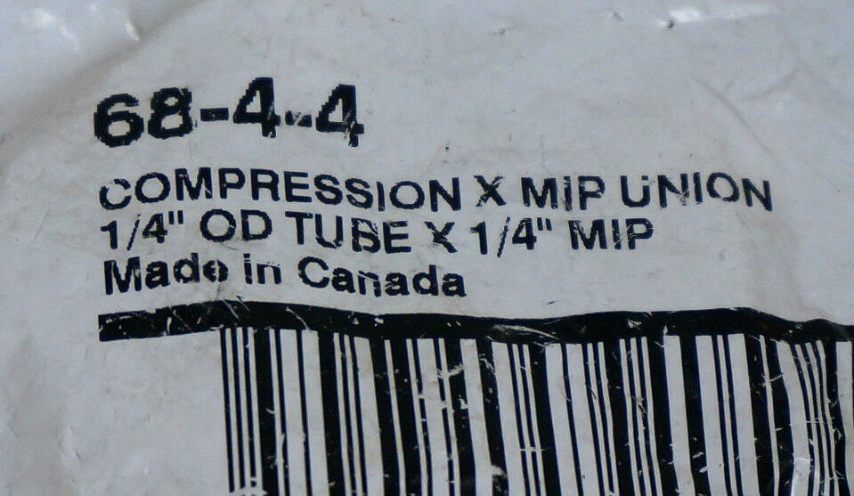 BAG OF 10 NEW BRASSCRAFT 68-4-4 COMPRESSION X MIP UNION 1/4" OD TUBE X 1/4" MIP