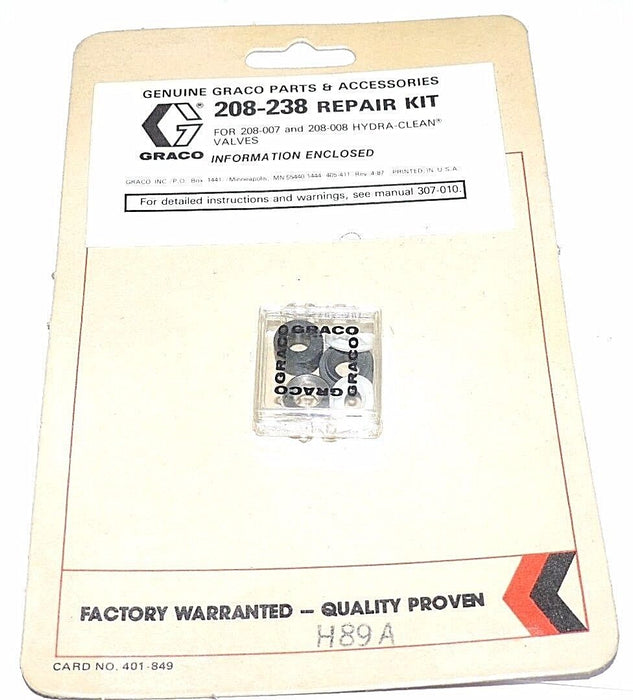 NIB GRACO 208-238 REPAIR KIT 208238