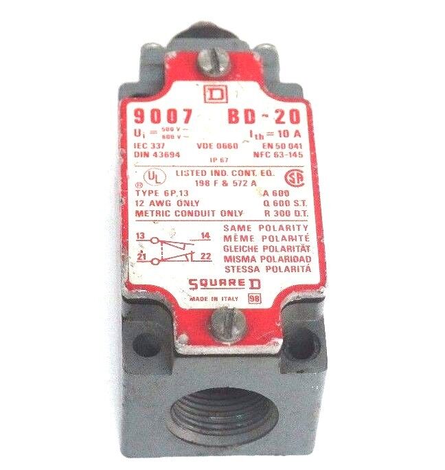 SQUARE D 9007-BD-20 LIMIT SWITCH 10A, 9007BD20