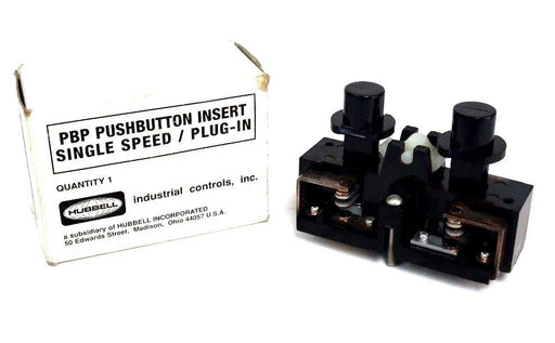 NIB HUBBELL 28318-008 PBP PUSHBUTTON INSERT SINGLE SPEED/ PLUGIN PG2 28318008