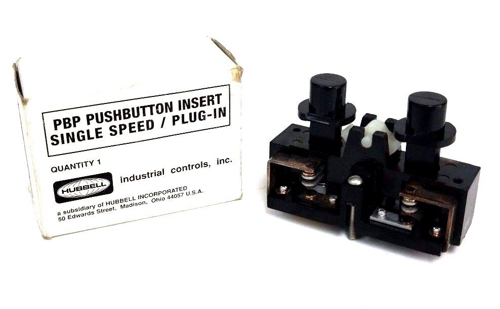 NIB HUBBELL 28318-008 PBP PUSHBUTTON INSERT SINGLE SPEED/ PLUGIN PG2 28318008