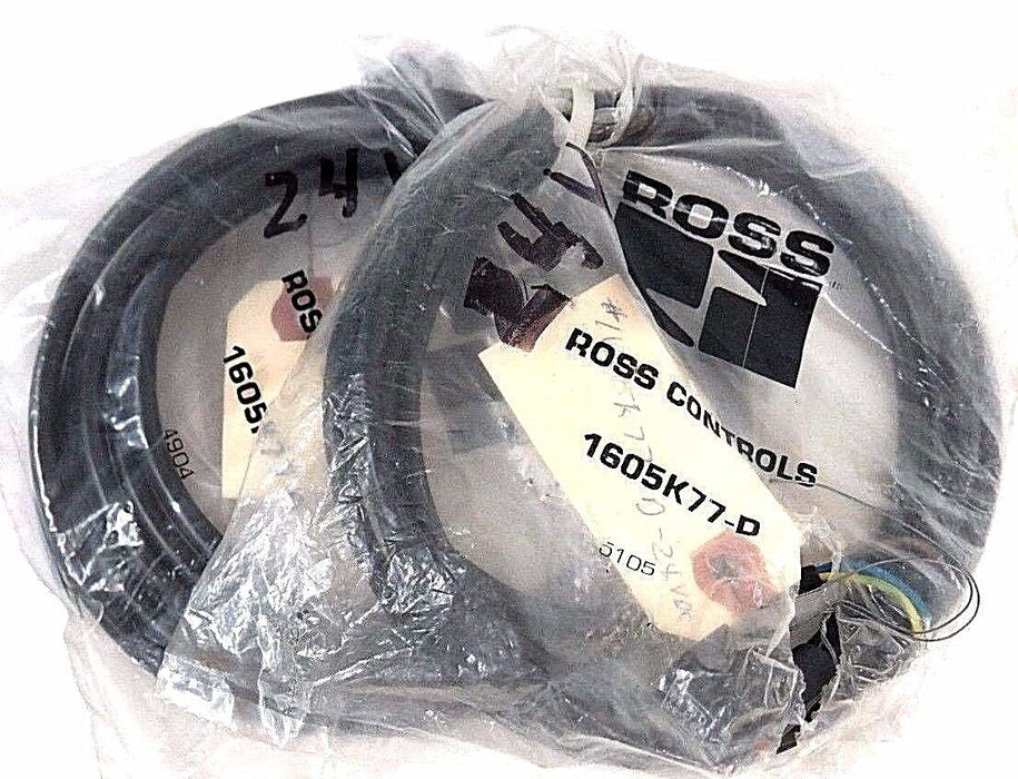 NEW ROSS CONTROLS 1605K77-D CONNECTOR W/CABLE 1605K77D - LOT OF 2