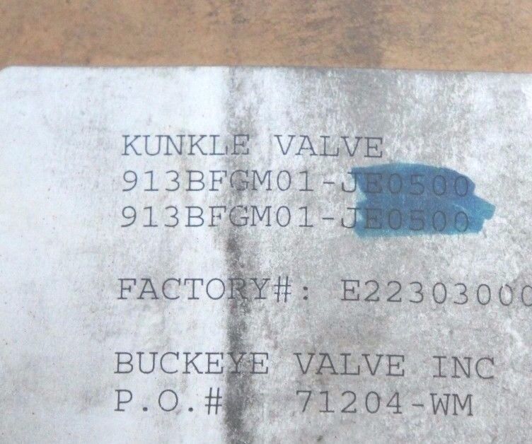 NEW KUNKLE 913BFGM01-KE RELEIF VALVE SET: 350 CAP: 2167 CFM SIZE: 1 1/2 913BFGM0